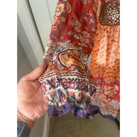 Boho Sheer Floral Dress Size 8 - Picture 6 of 11